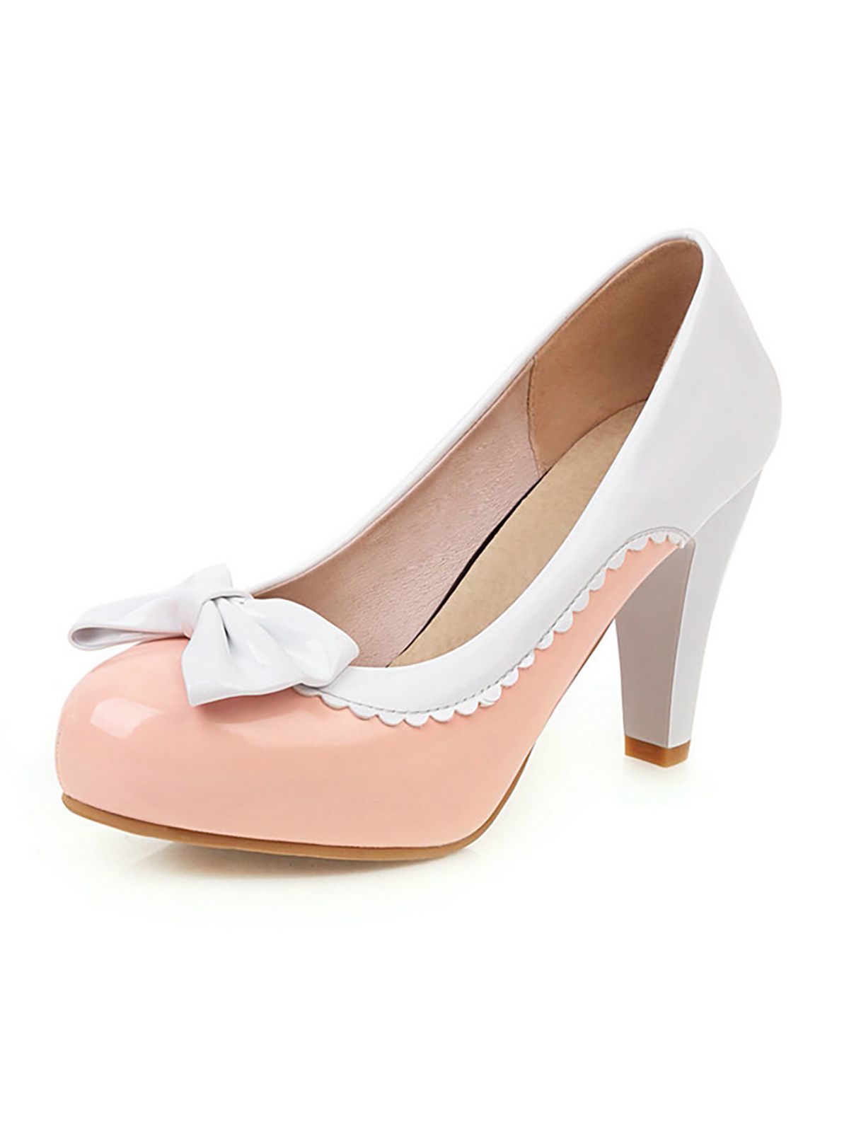 Chaussures à talons hauts rétro avec nœud papillon
