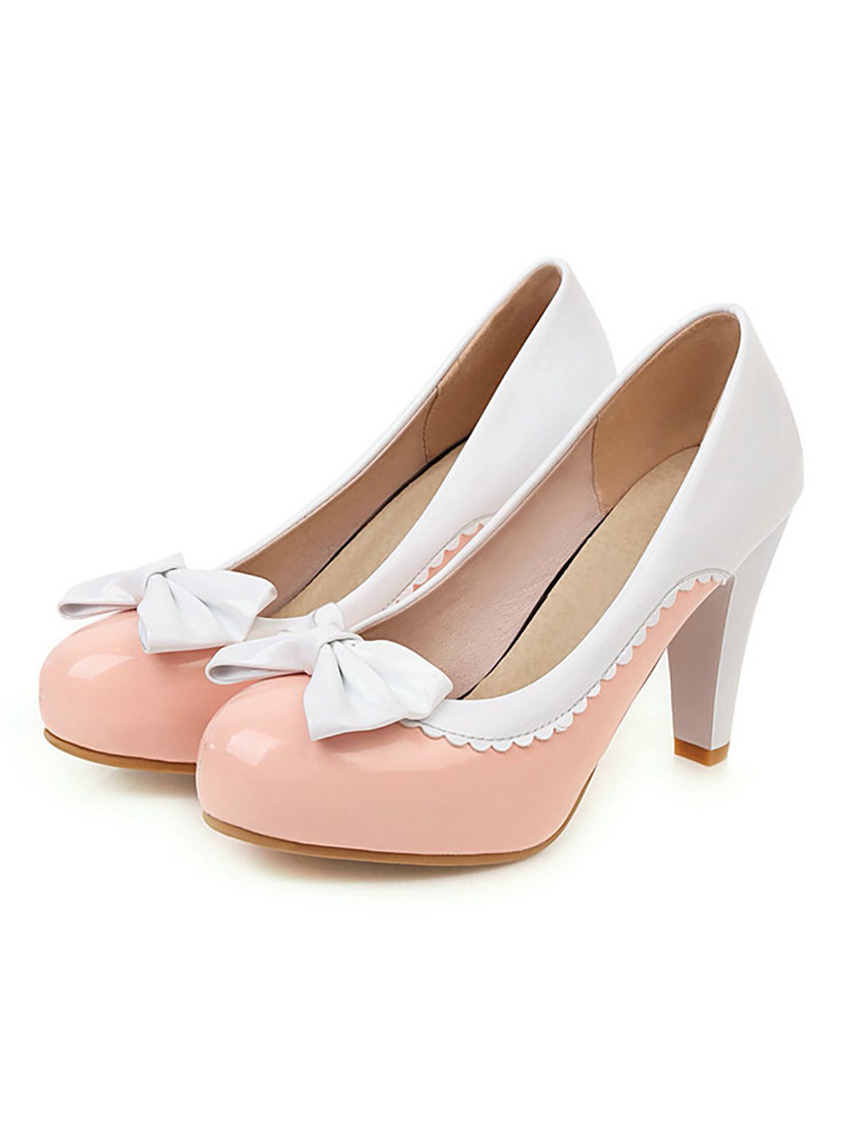 Chaussures à talons hauts rétro avec nœud papillon