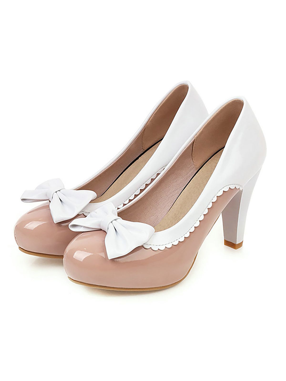 Chaussures à talons hauts rétro avec nœud papillon
