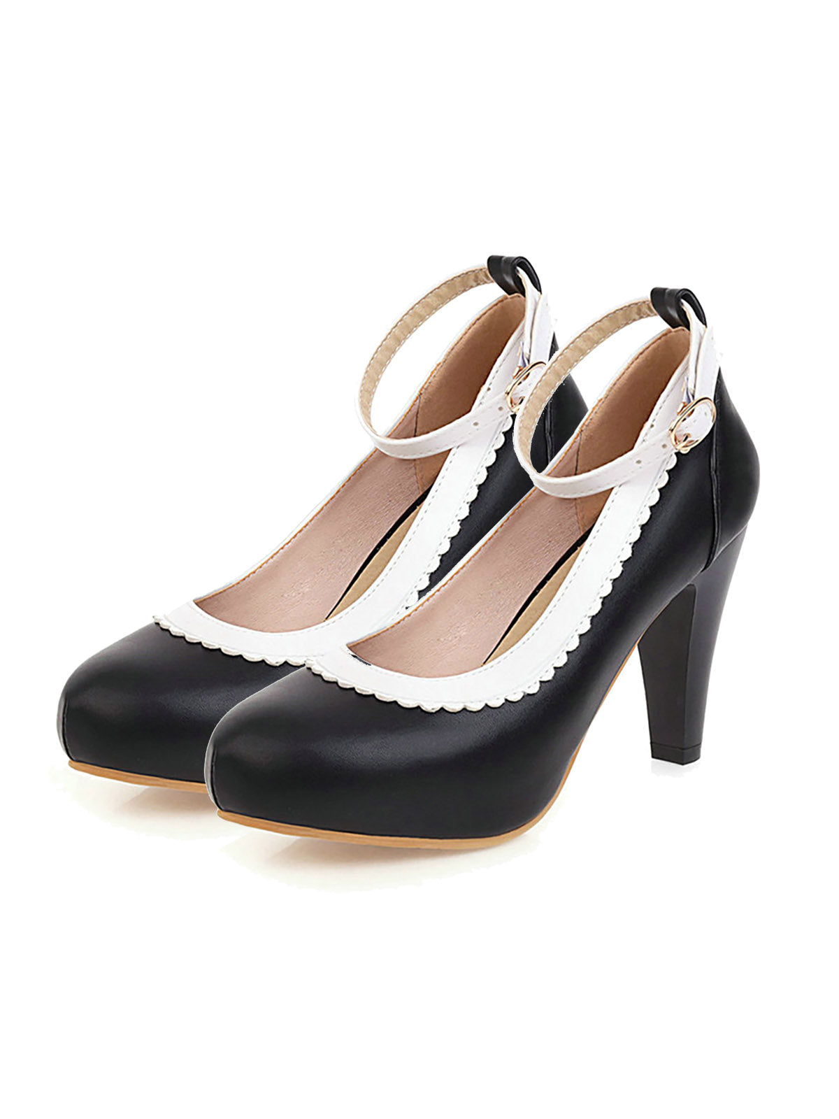 Retro High Heels mit Knöchelriemen