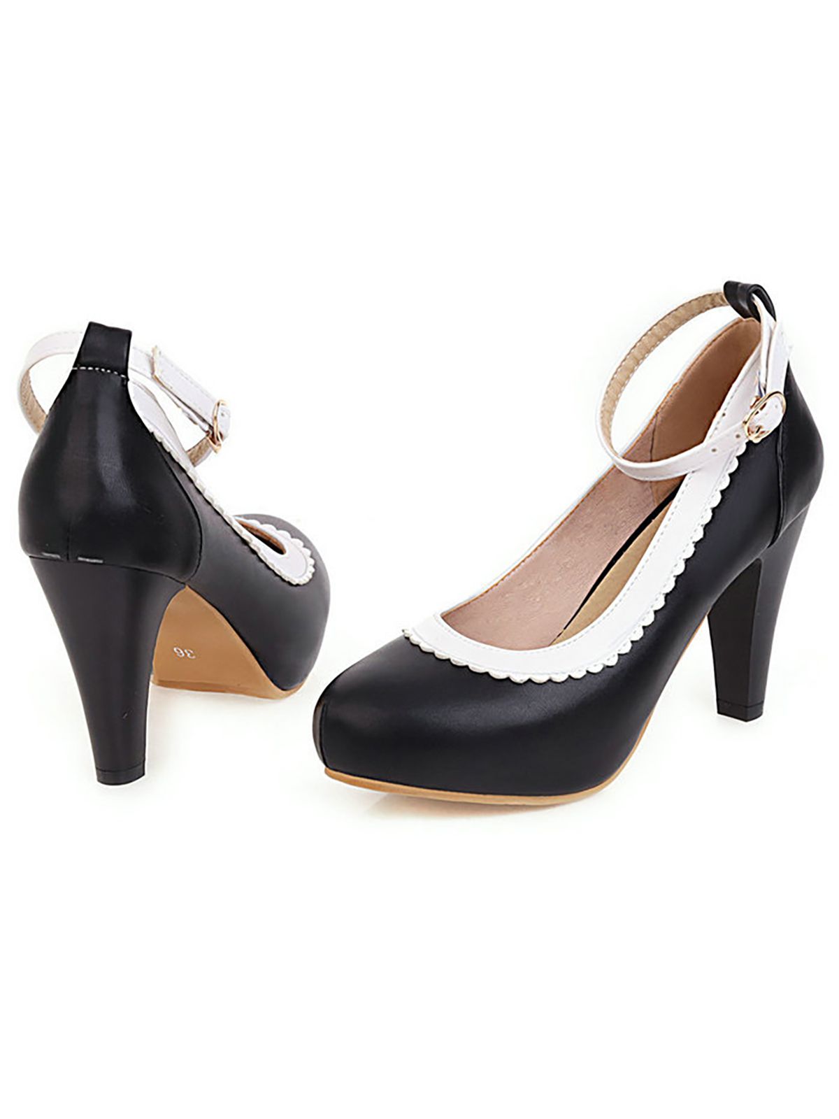 Retro High Heels mit Knöchelriemen
