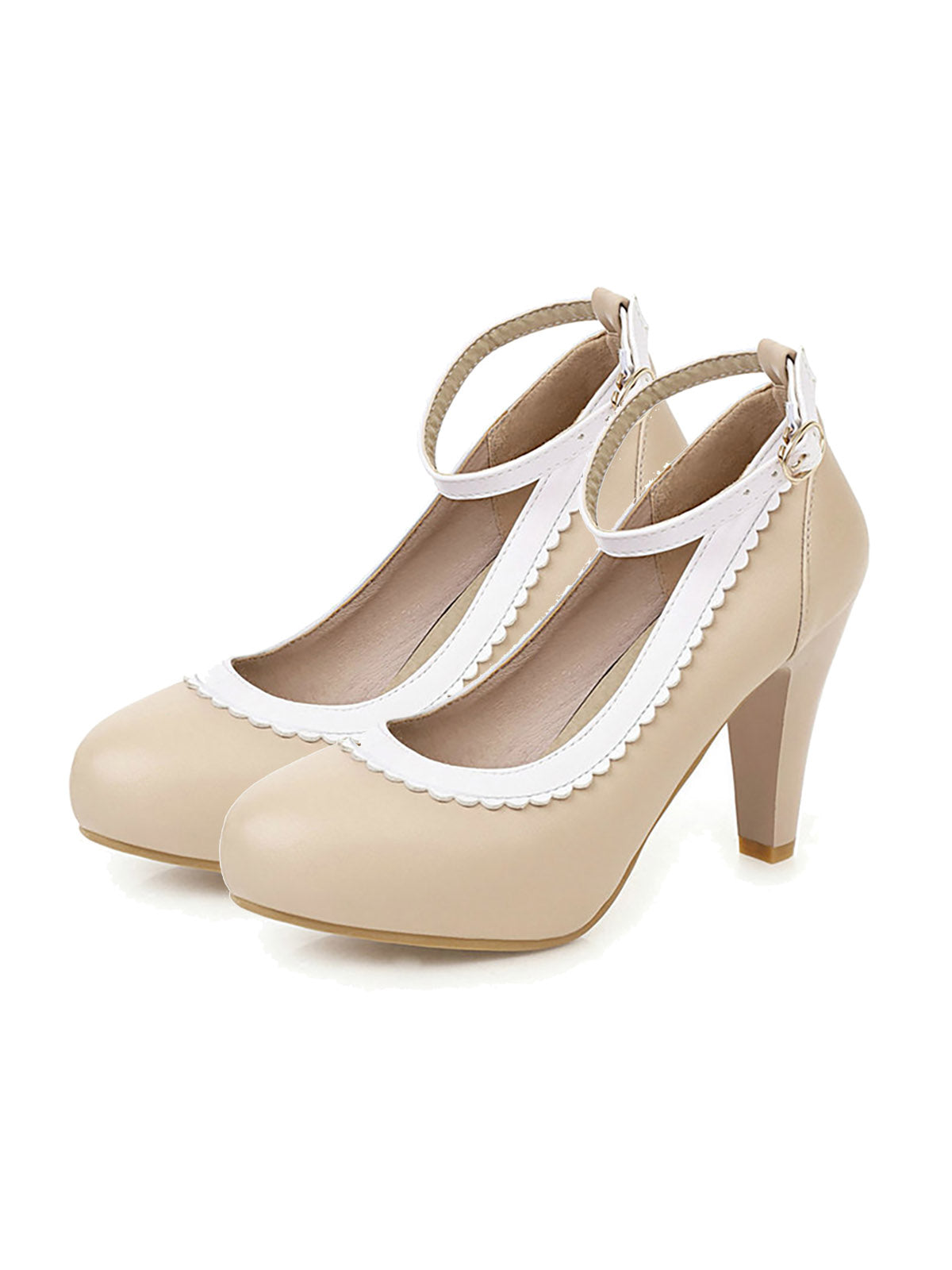 Chaussures à talons hauts rétro avec bride à la cheville
