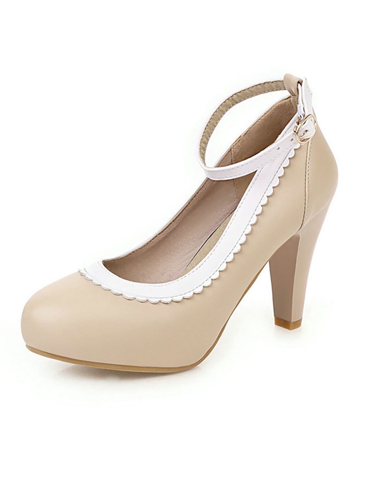 Chaussures à talons hauts rétro avec bride à la cheville