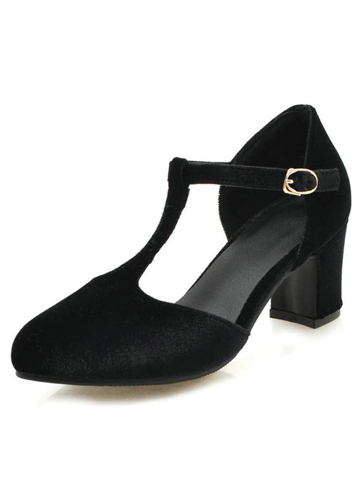 Retro Mary Jane High Heel Schuhe mit T-Riemen