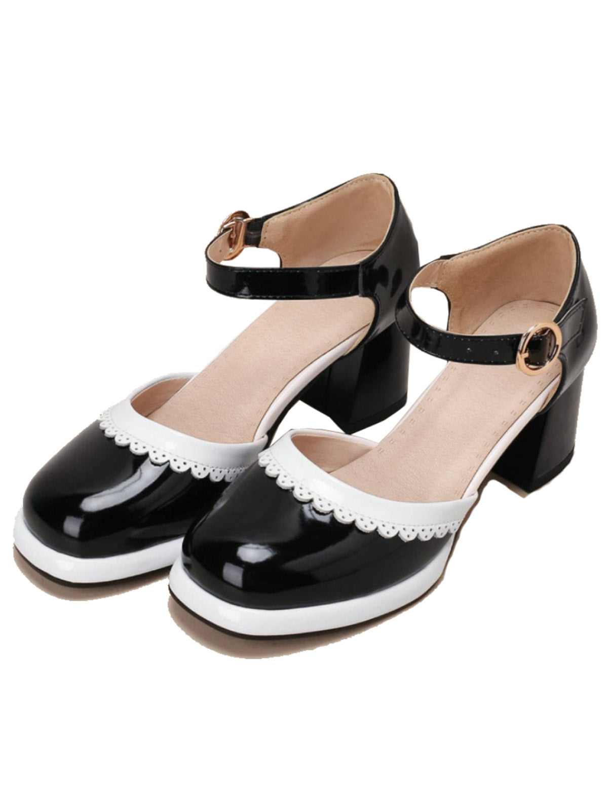Retro High Heels mit Knöchelriemen