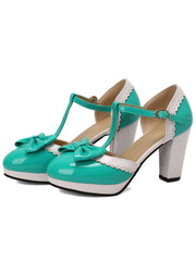 Bowknot Chunky Heels Mary Jane Shoes