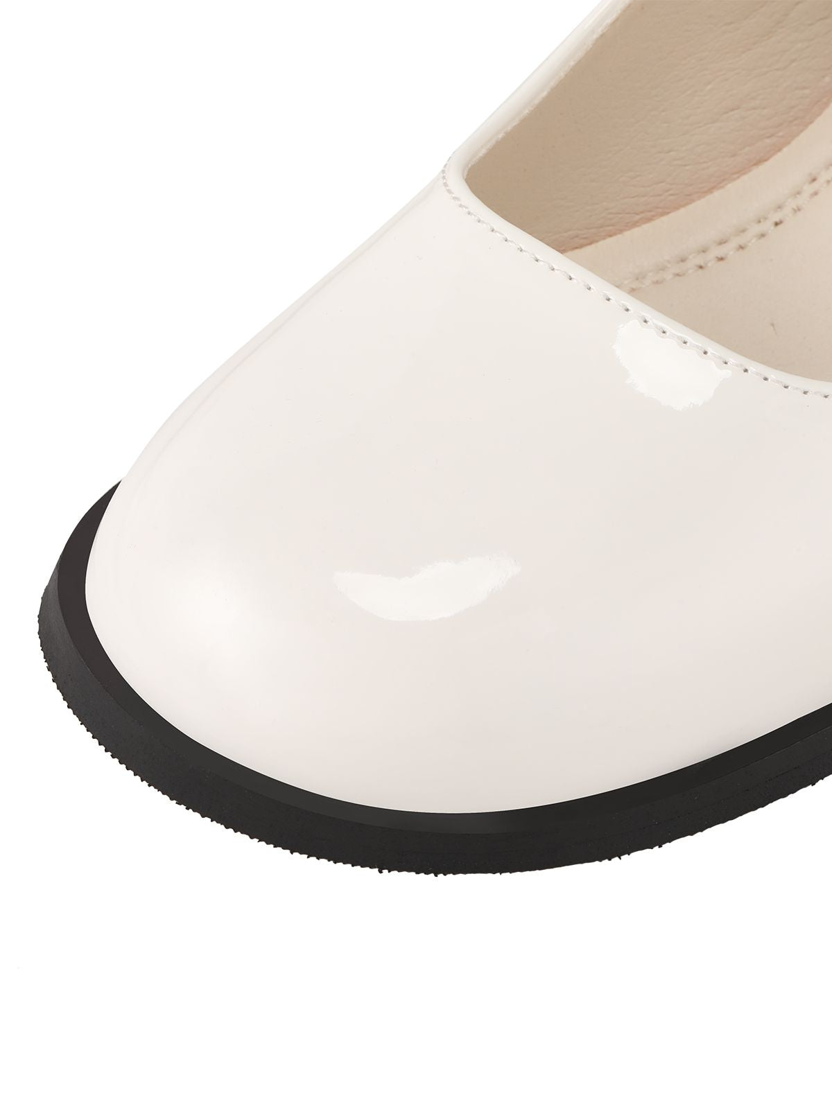 Escarpins à talons hauts épais blancs à brides rétro