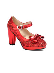 Talons hauts épais avec nœud à paillettes 
