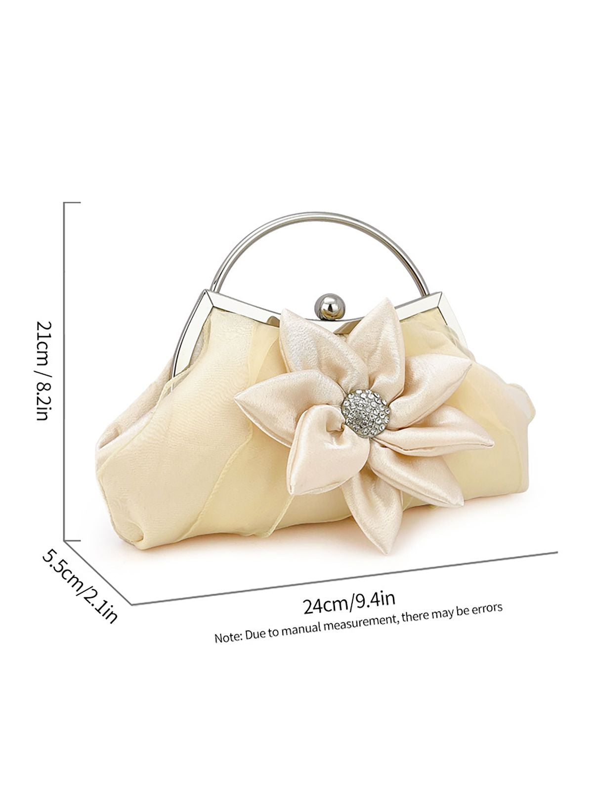 Sac fourre-tout vintage avec strass et fleurs 3D 