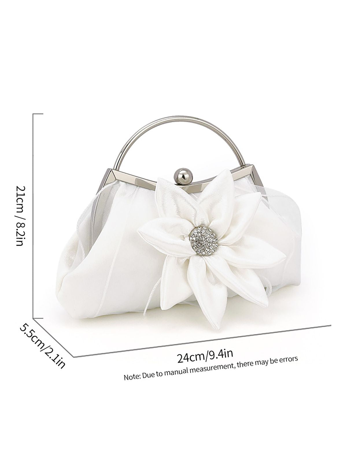 Sac fourre-tout vintage avec strass et fleurs 3D 