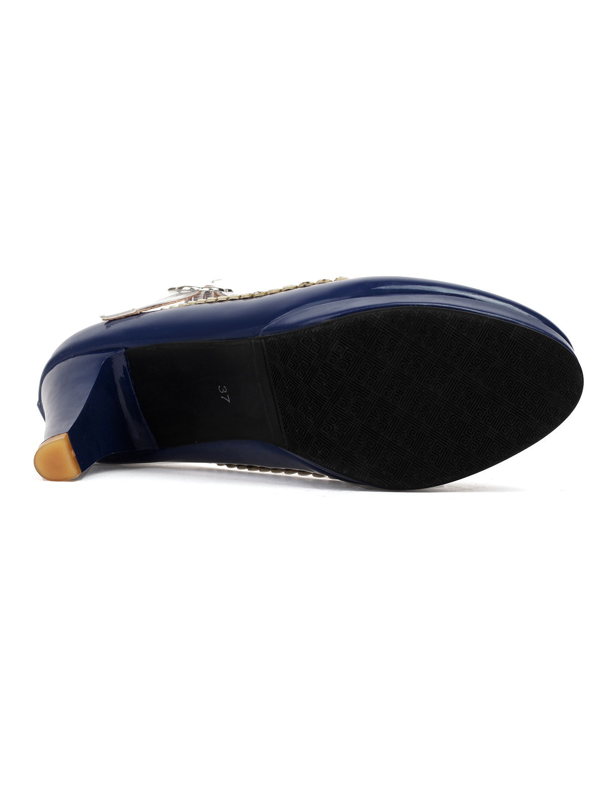 Retro High Heels mit runder Spitze und Schleife