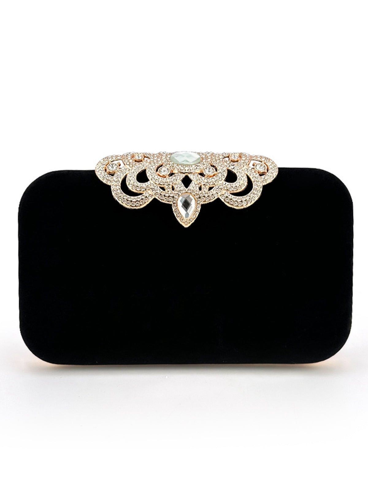 Vintage Strassbesetzte Abendhandtasche aus Samt