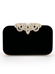 Vintage Strassbesetzte Abendhandtasche aus Samt