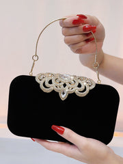 Vintage Strassbesetzte Abendhandtasche aus Samt