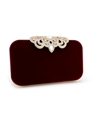 Vintage Strassbesetzte Abendhandtasche aus Samt