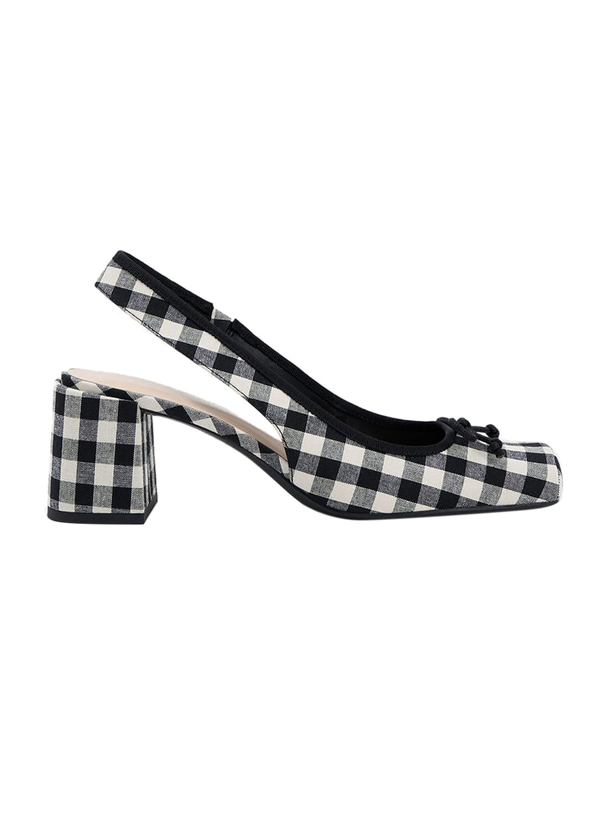 Retro Mary Jane Schuhe mit Karomuster und klobigem Absatz