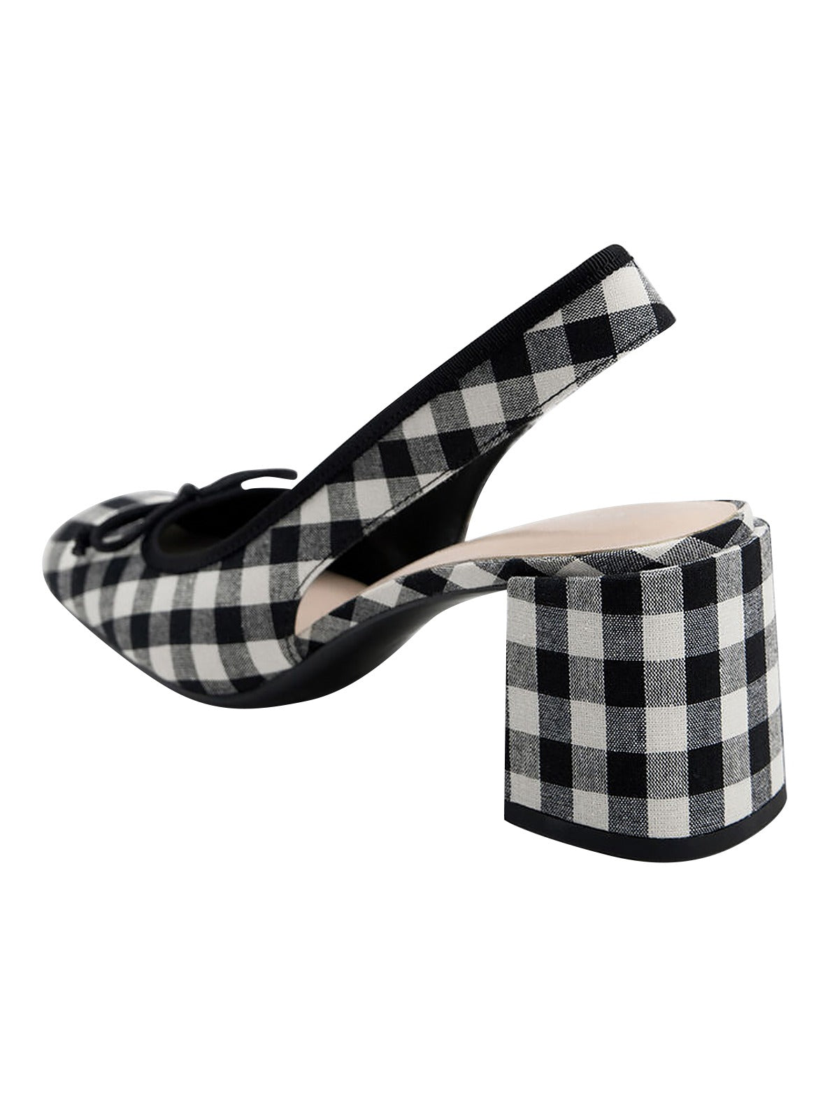 Retro Mary Jane Schuhe mit Karomuster und klobigem Absatz