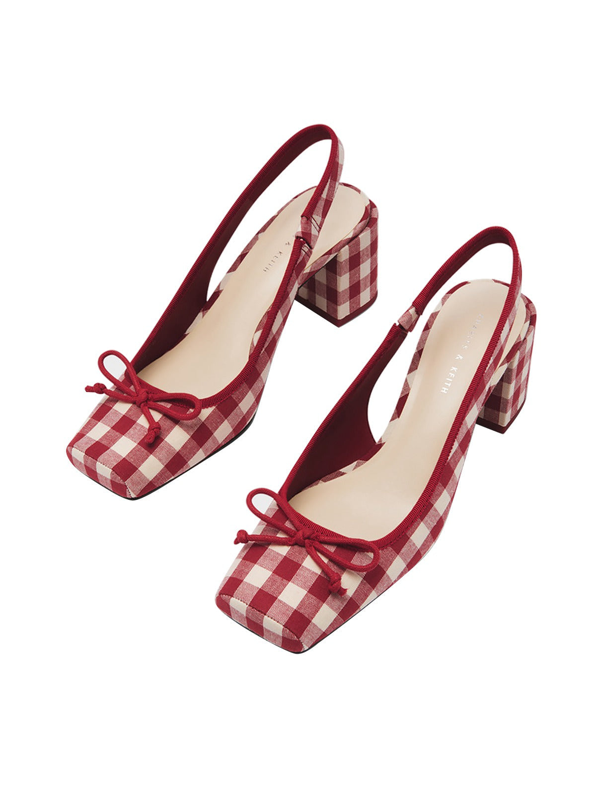 Retro Mary Jane Schuhe mit Karomuster und klobigem Absatz