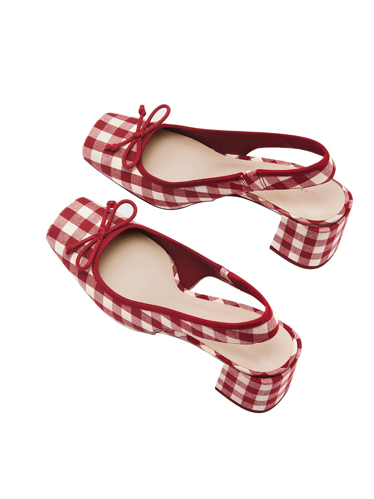 Retro Mary Jane Schuhe mit Karomuster und klobigem Absatz