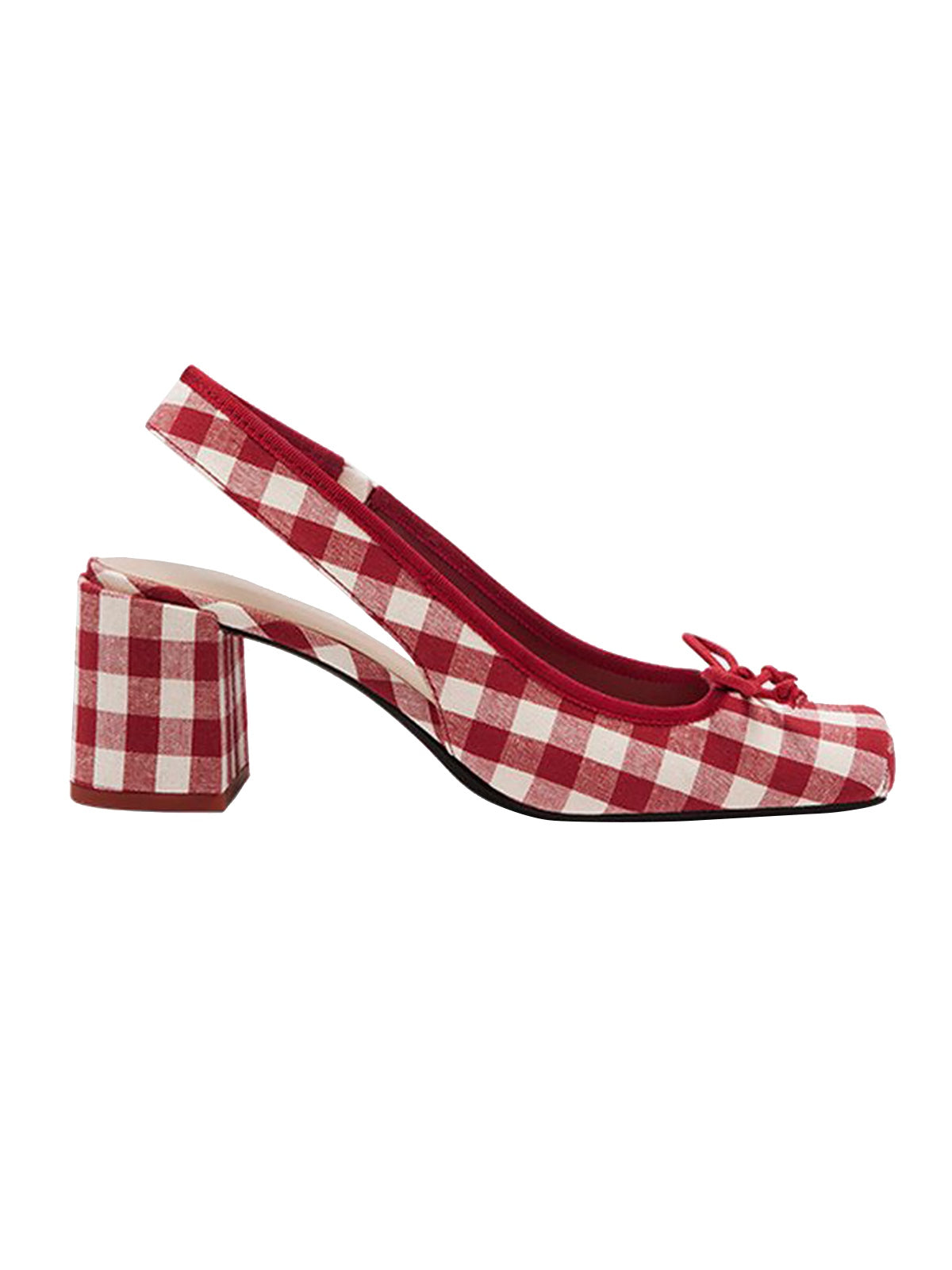 Retro Mary Jane Schuhe mit Karomuster und klobigem Absatz