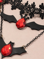 Retro Halloween Spitze Fledermaus Halskette