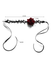 Retro Rose Flanell Blume Samt-Halskette