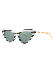 Vintage-Sonnenbrille mit geometrischem Rahmen und Bügeln aus Legierung