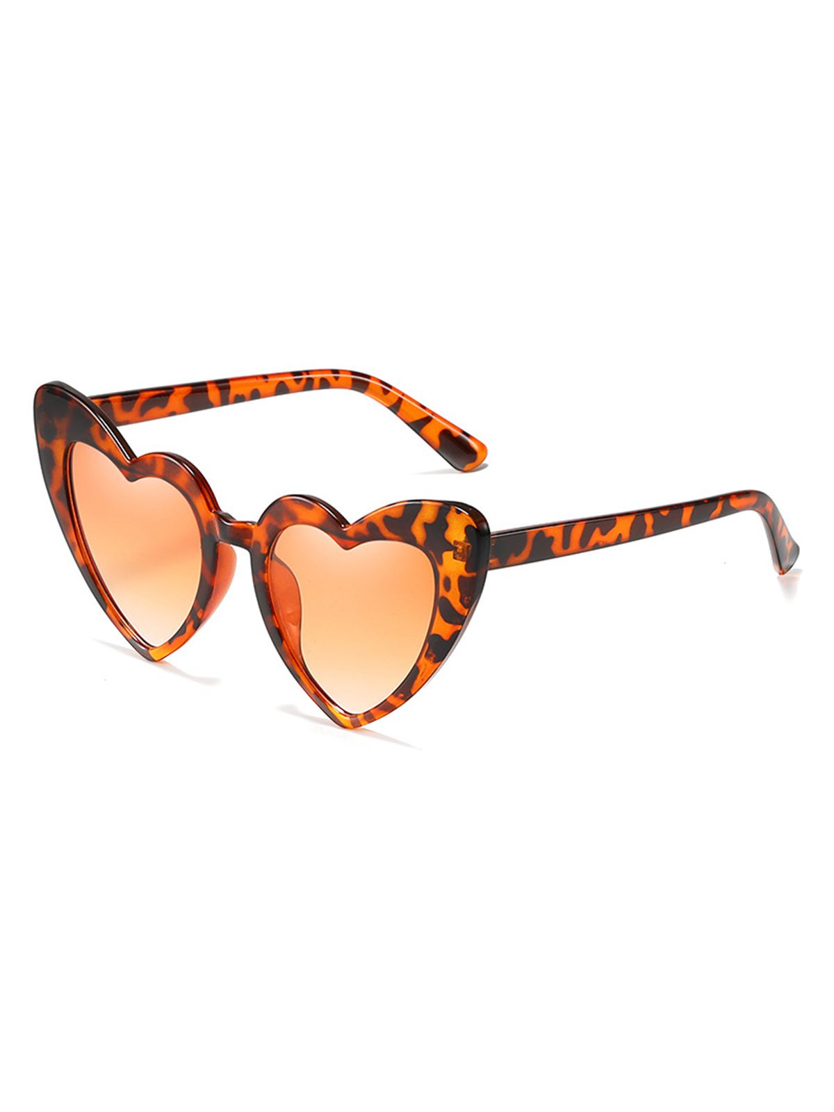 Lunettes de soleil vintage à monture en forme de cœur et branches en alliage