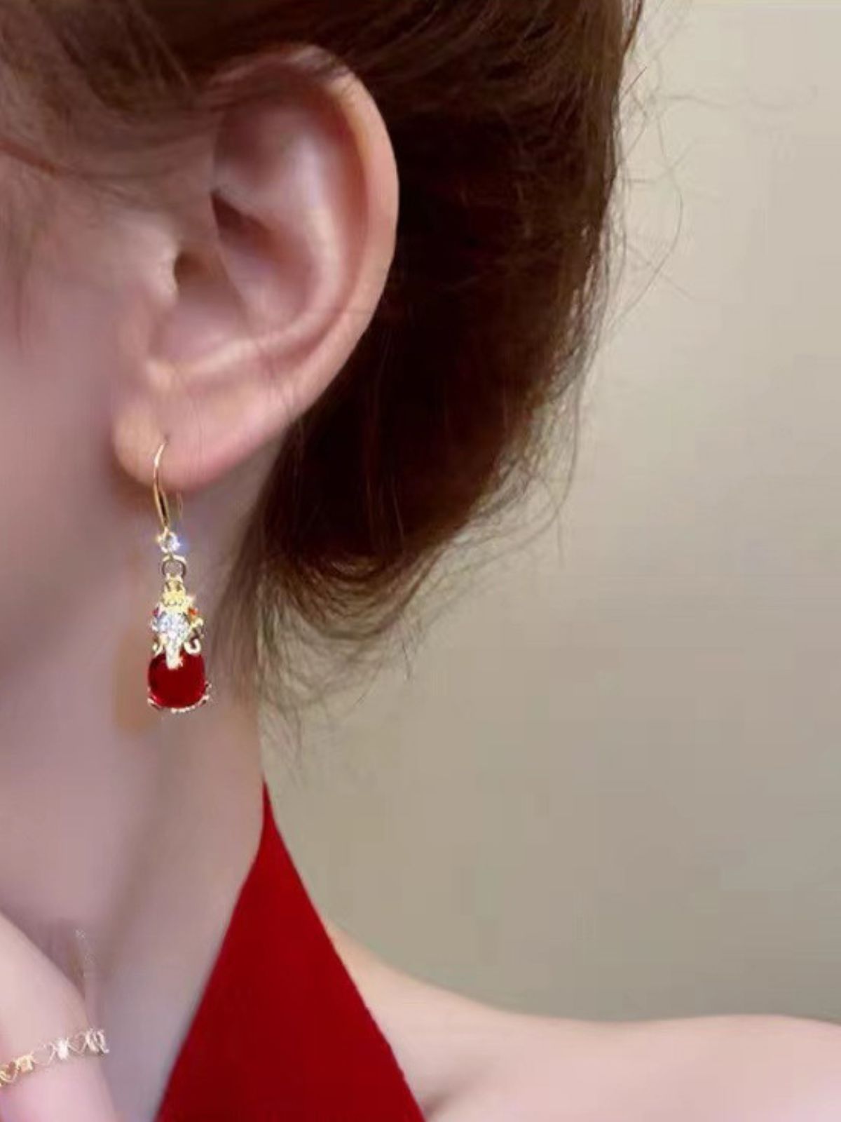 Boucles d'oreilles vintage en alliage avec motifs d'animaux