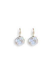 Boucles d'oreilles rétro camélia blanc en zircon