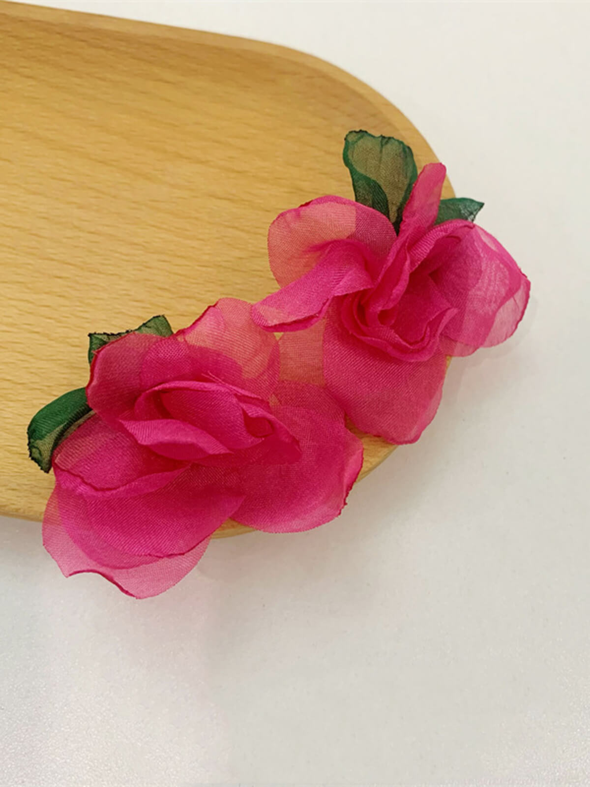 Retro Chiffon 3D Flower Stud Earrings