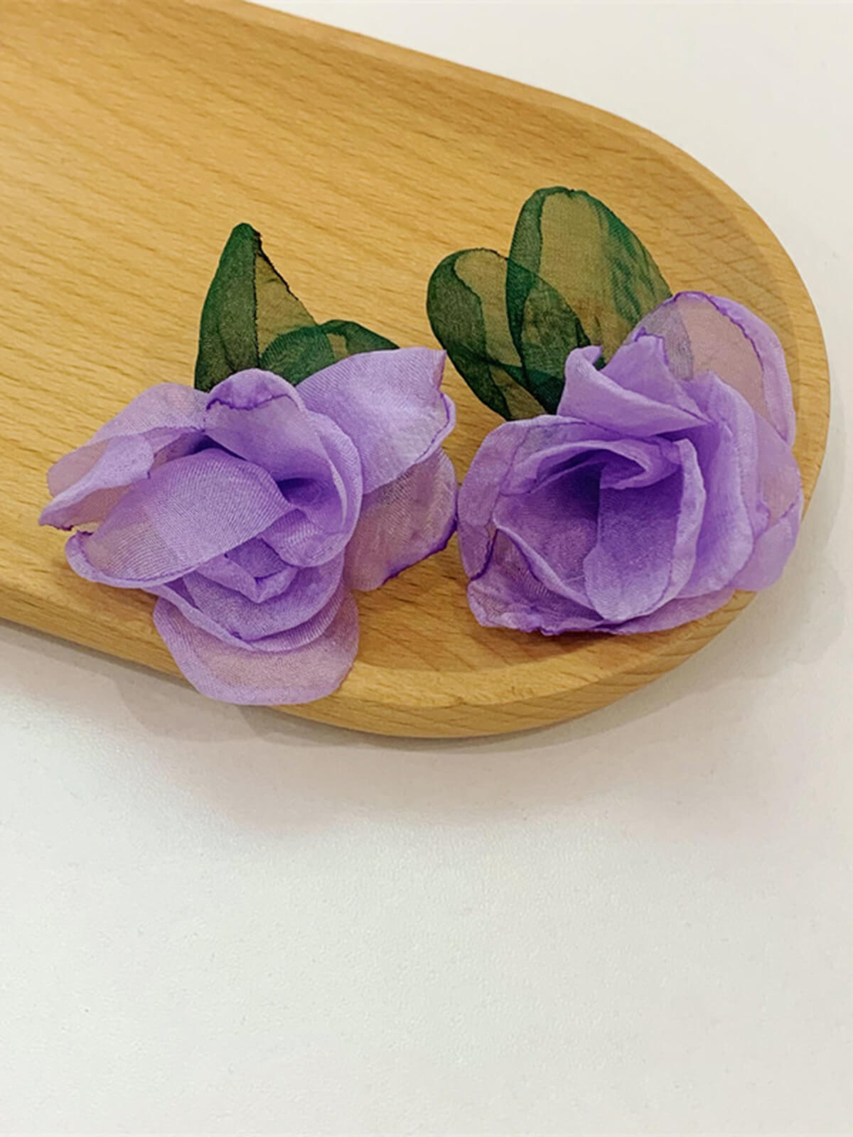 Retro Chiffon 3D Flower Stud Earrings