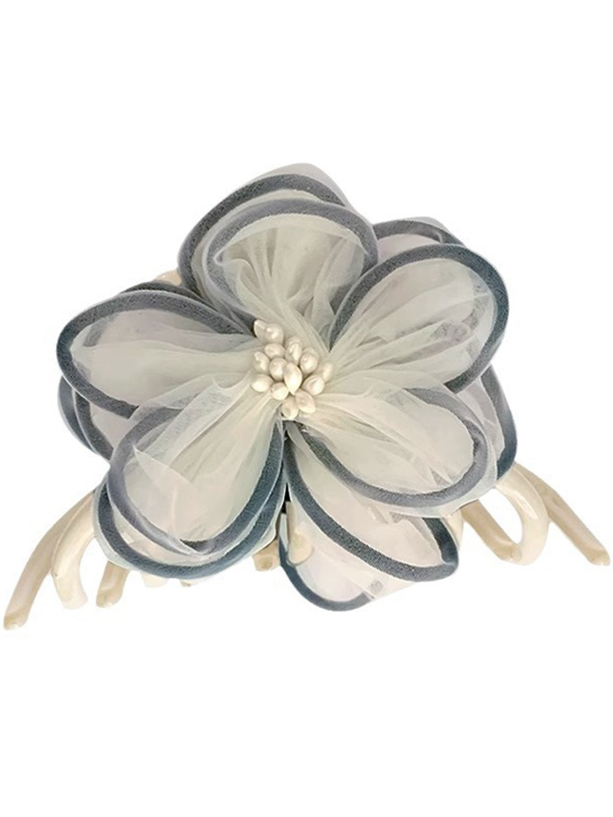 Hellblaue Vintage Mesh-Blumen-Haarnadel