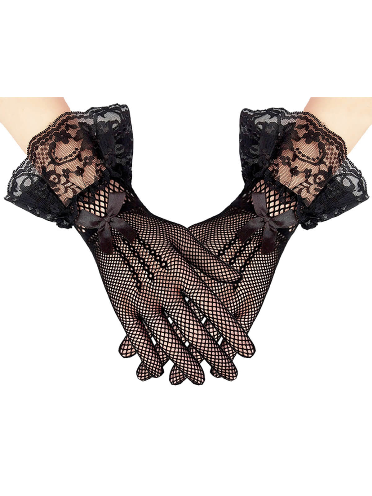 Black Feather Fascinator Hat With Veil & Necklace & Gloves