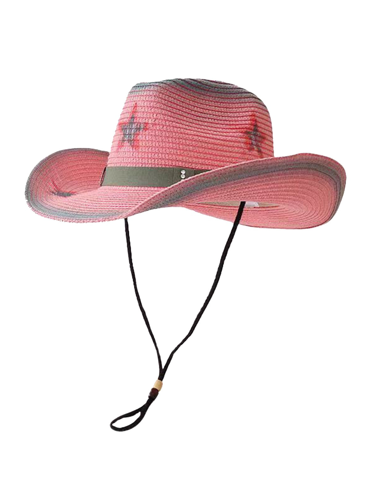Retro Pink Star Häkelknoten Cowboy Sonnenhut 