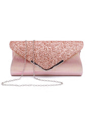 Retro Sequined Leather Evening Clutch