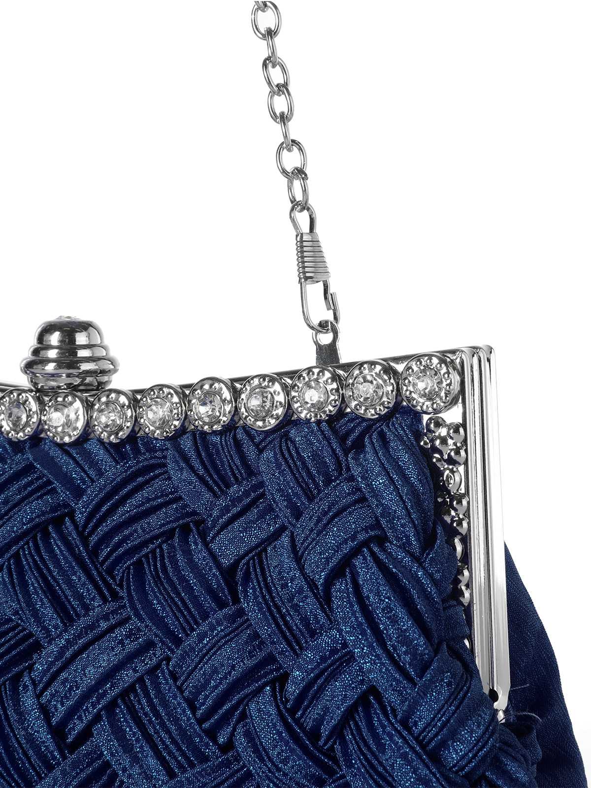 Abendtasche aus Satingewebe mit Diamanten