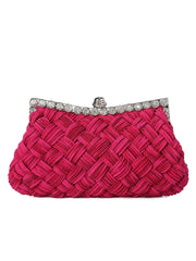 Abendtasche aus Satingewebe mit Diamanten