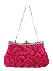 Abendtasche aus Satingewebe mit Diamanten