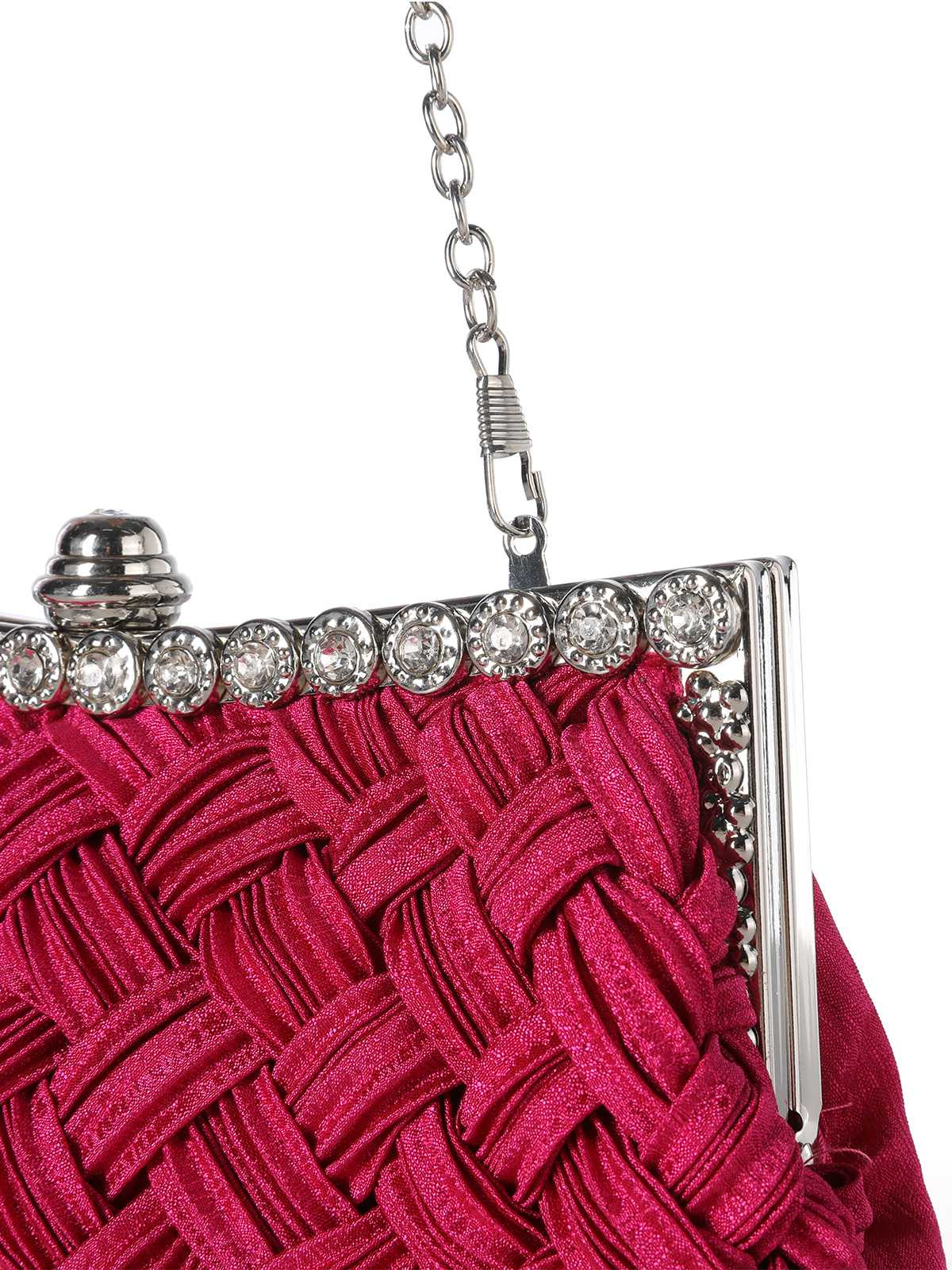 Abendtasche aus Satingewebe mit Diamanten