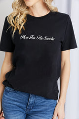 Simply Love HERE THE SNACKS Graphic Cotton T-Shirt