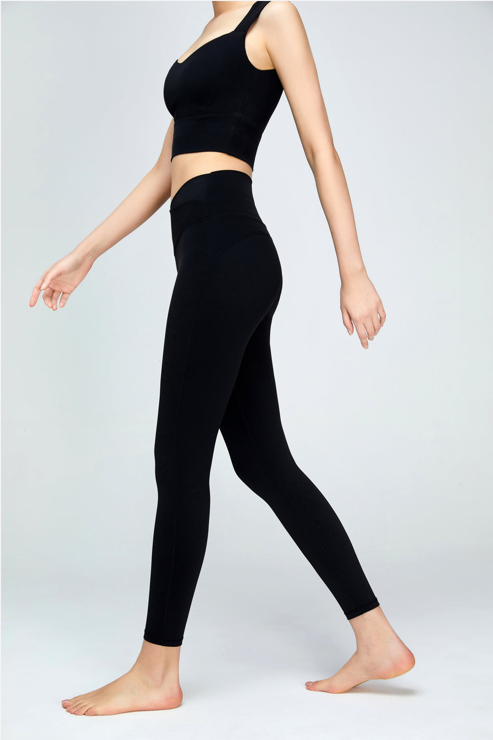 Leggings de sport taille en V