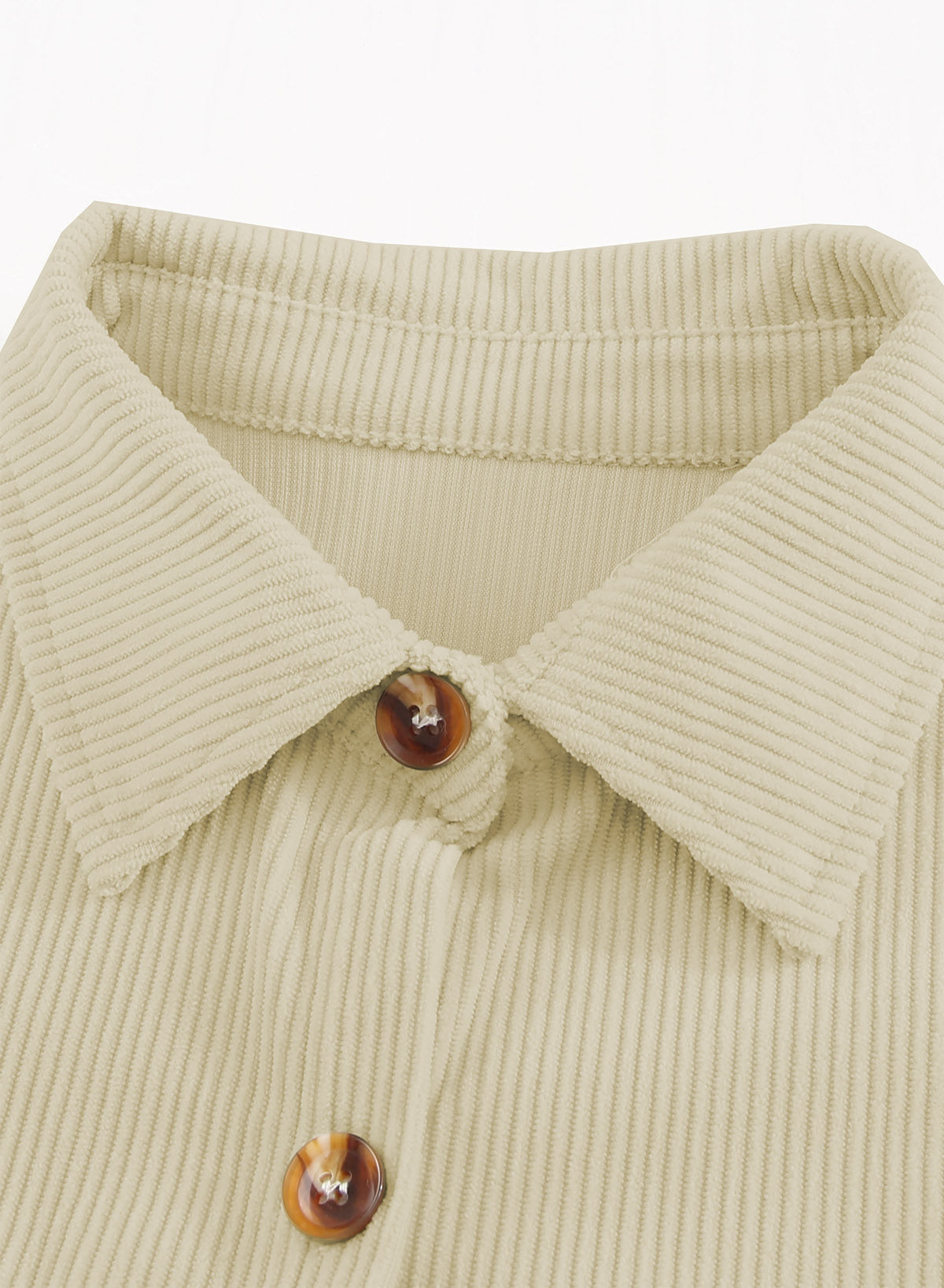 Chemise texturée côtelée à boutons et poches