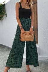 Zweifarbiger Jumpsuit mit eckigem Ausschnitt und weitem Bein