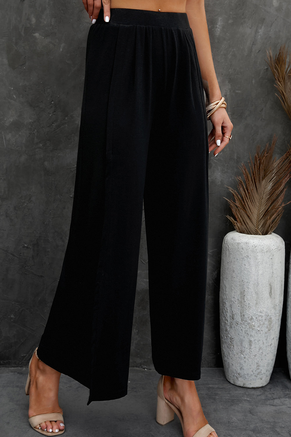 Pantalon large fendu
