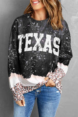 TEXAS Grafik-Sweatshirt mit Leopardenmuster