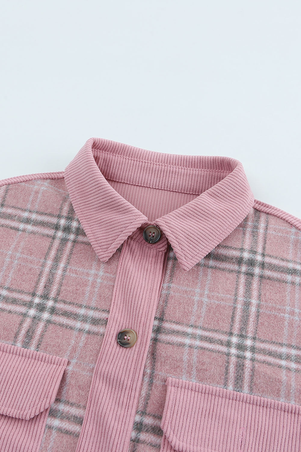 Veste-chemise en velours côtelé à carreaux