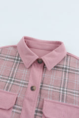 Veste-chemise en velours côtelé à carreaux