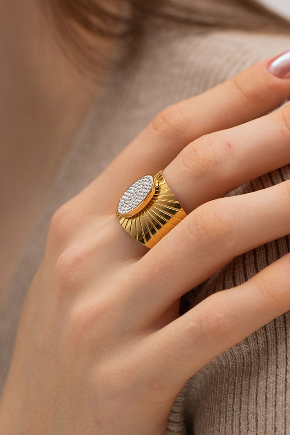 Wide BStainless Steel Open Ring