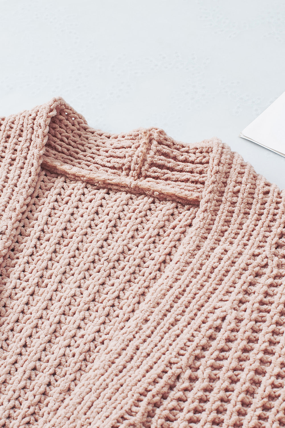 Khakifarbene, einfarbige, lässige Strickjacke mit Knöpfen